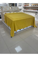 Double Size Pom-pom Cotton Pique Set - Mustard Yellow