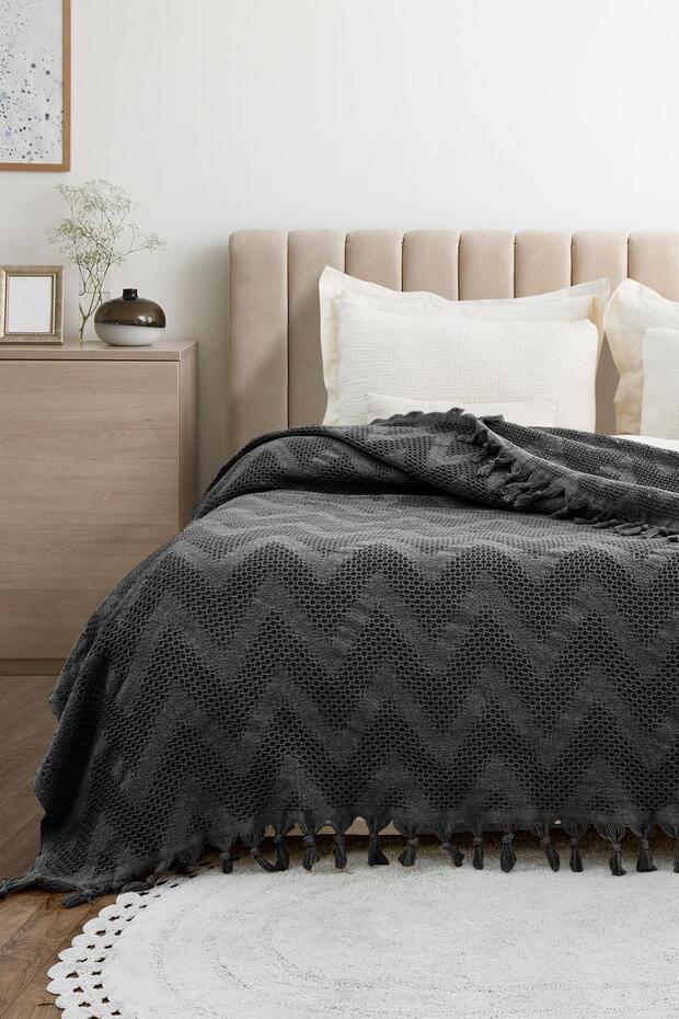 Naomi Double Bed Blanket - 200x230 cm Recycled Cotton Pike