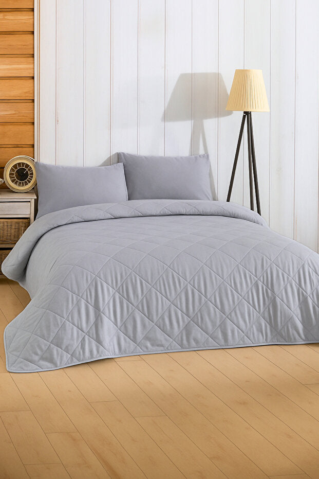 Double Bedspread Pique Set - Ultra-Soft Microfiber 3-Piece