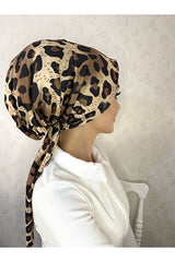 Leopard Print Tie-Back Headscarf - Soft & Stylish