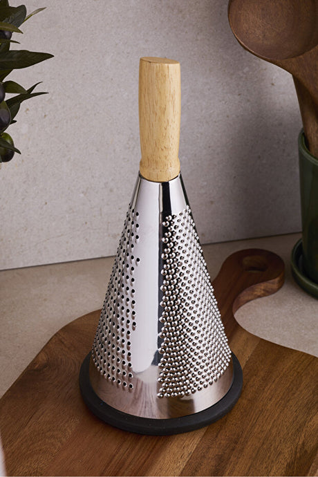 23 cm Conical Grater with Bamboo Handle & Non-Slip Base for Easy Grating