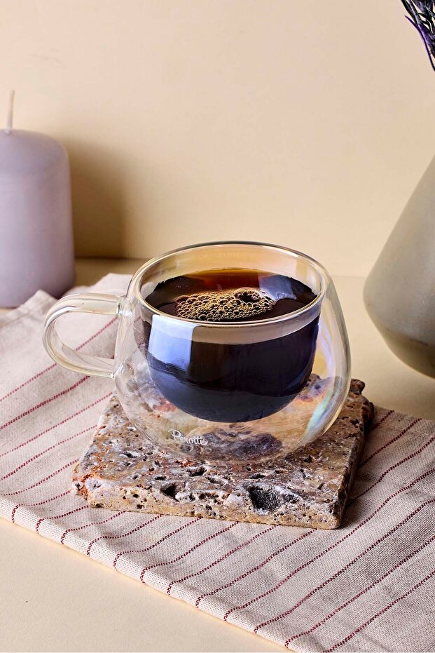 Double Wall Insulated Glass Mug - 150ml Capacity