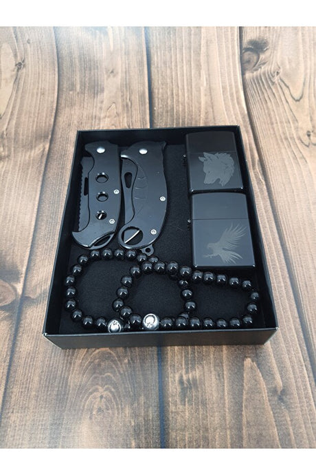 6-Piece Friend Gift Set - 2 Knives, 2 Lighters, 2 Bracelets