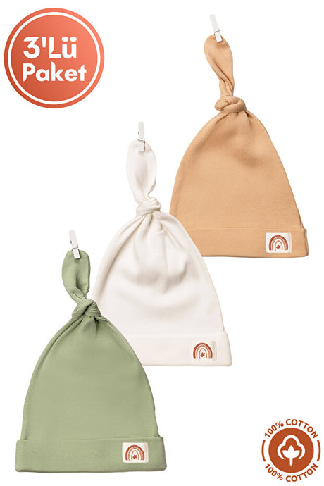 Newborn Organic Cotton Baby Hat Set - 3-Pack