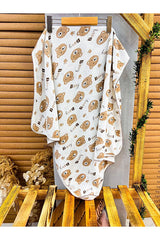 Baby Bear Patterned Double-Layer Cotton Blanket - 80x90 cm