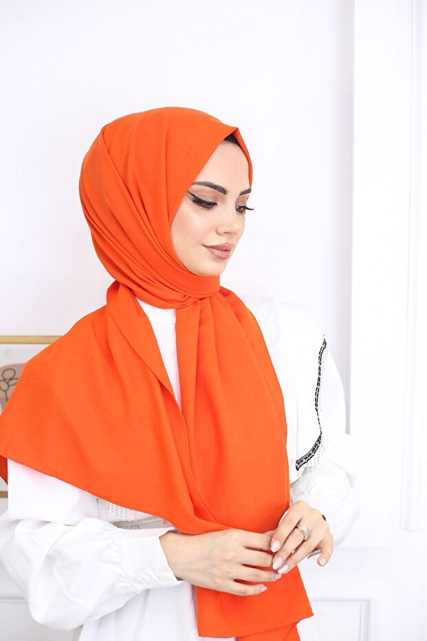Women's Cotton Jazz Shawl - Vibrant Orange