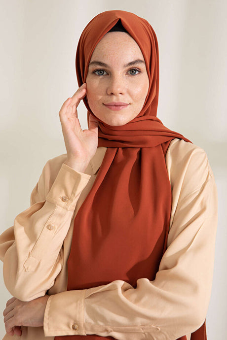 Medina Silk Shawl - Cinnamon, All-Season
