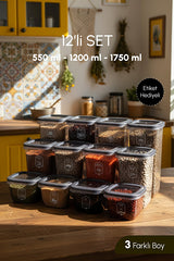 Locky Transparent Square Food Storage Container Set (12-Piece)