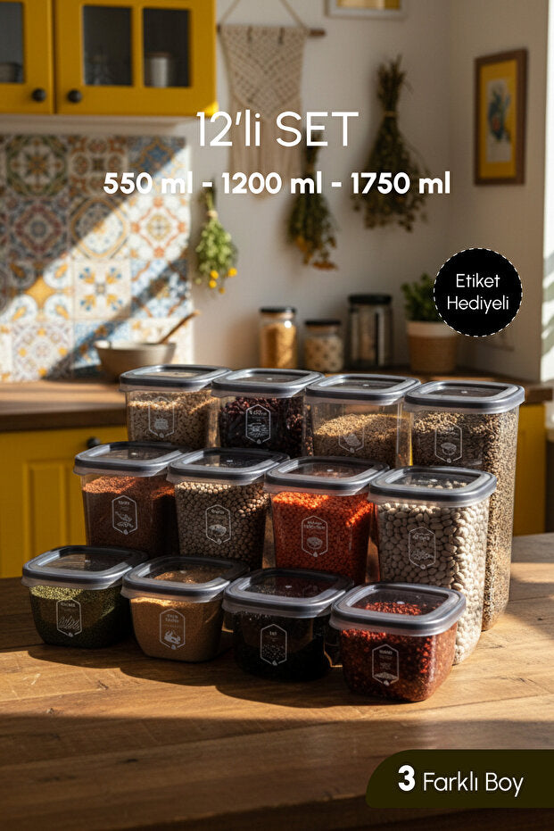 Locky Transparent Square Food Storage Container Set (12-Piece)
