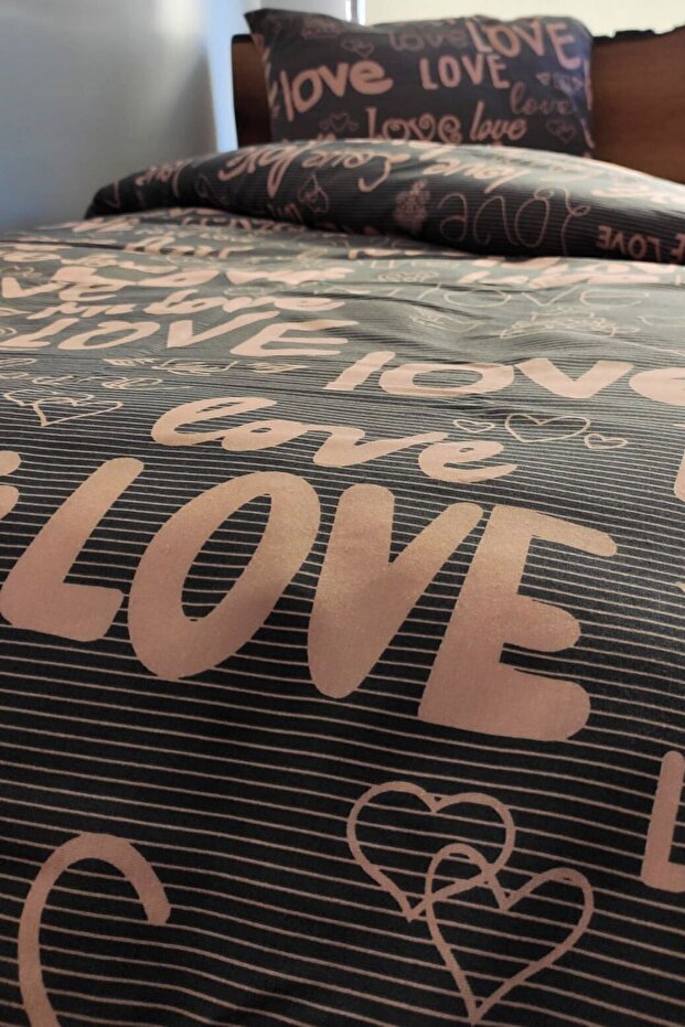 Set Copripiumino Singolo Love - 160x220cm, 3 Pezzi