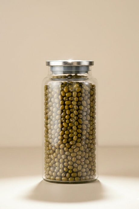 Metal Lid Glass Storage Jar - 1400ml Capacity for Pantry Organization