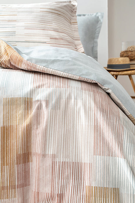 Dales Double Ranforce Duvet Cover Set - Striped Sage Design