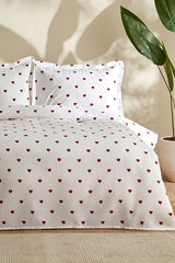 Amour 100% Cotton Double Pique Set - Red Hearts Design