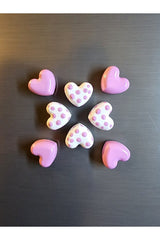 Decorative Heart Refrigerator Magnets - 8-Piece Set