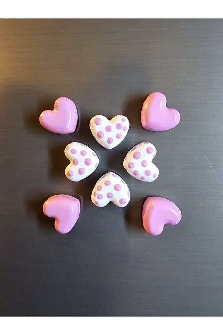 Decorative Heart Refrigerator Magnets - 8-Piece Set