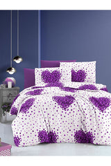Purple Heart Double Duvet Cover Set - 3 Piece
