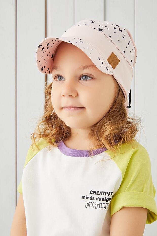 100% Cotton Extra Soft Baby Girl Visor Hat - Star Print