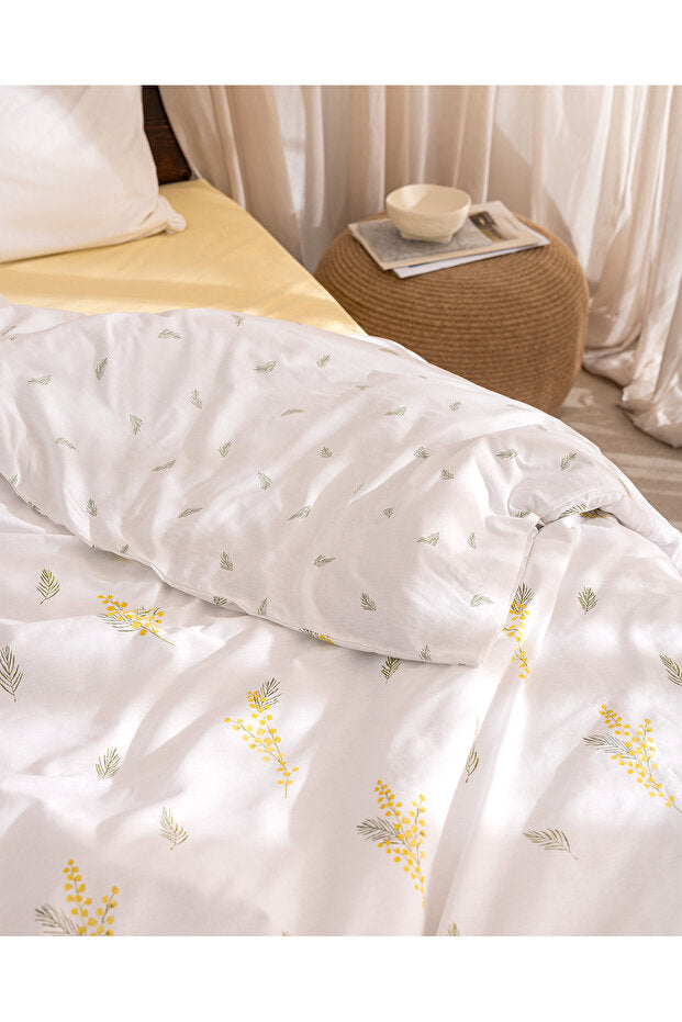 Yvette 100% Cotton Ranforce Double Duvet Cover Set - Yellow