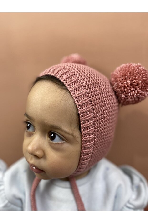 Unisex gestrickte Pompom Baby Mütze