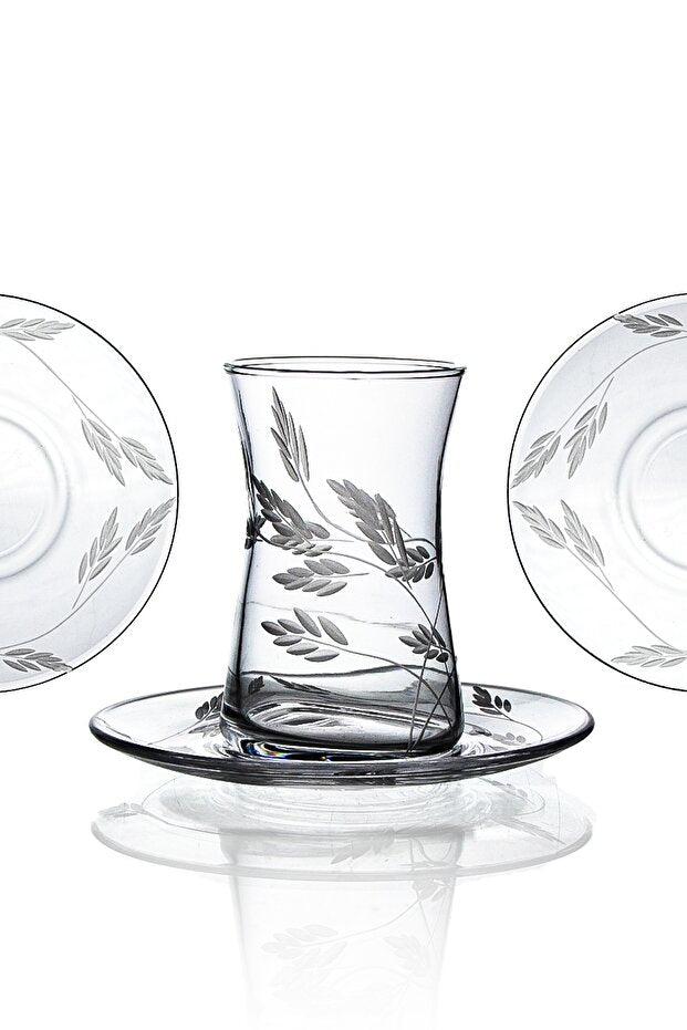 Decocia Premium Authentic Turkish Karabag Tea Set - 6 Person, 12 Piece