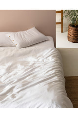 Linda Double Washed Seersucker Duvet Cover Set - White