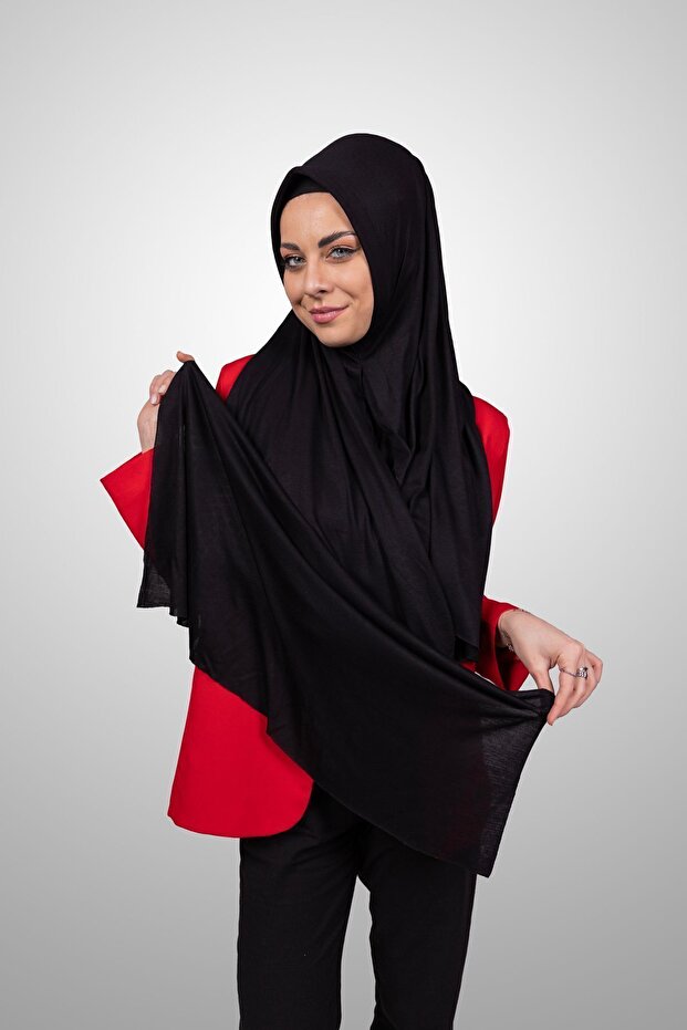 Hijab en Jersey Pratique - Châle Instantané Noir Facile à Porter