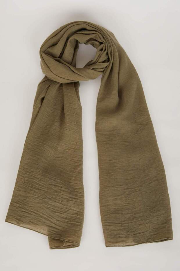Women's Woven Crushed Fabric Shawl - Versatile & Stylish