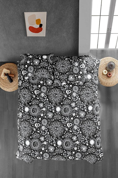 Black & White Mystical Duvet Cover Set - 200x220 cm