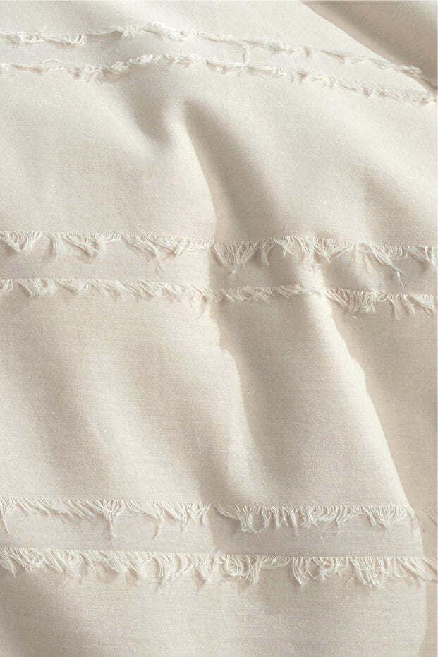 100% Cotton Fringed Double Duvet Cover Set - 200x220 cm