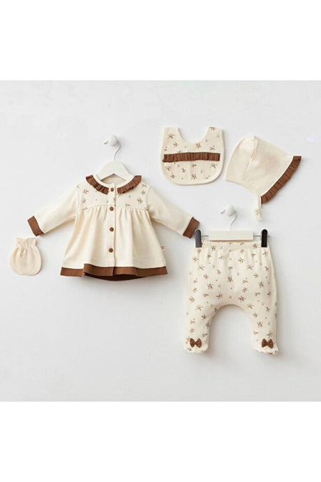 Newborn Floral 5-Piece Baby Outfit Set for Hospital & Daily Wear