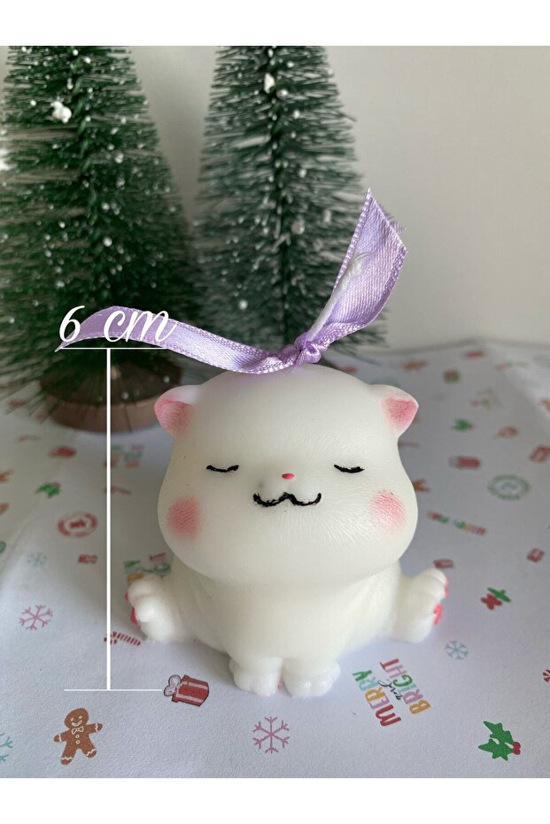 Handmade Vanilla Scented Cat Figurine Candles - 2-Piece Gift Set