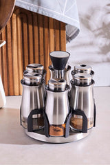16-Piece Stainless Steel & Glass Spice Jar & Storage Set