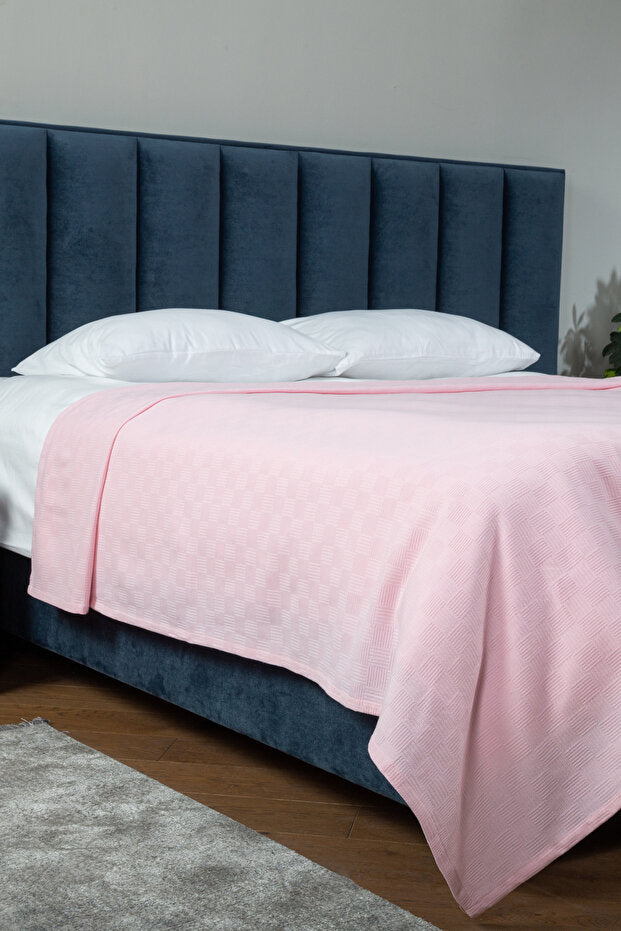 100% Cotton Checkered Double Pike - Soft & Durable, 200x230 cm