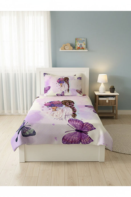 Floral & Woman Design Single Pike Set - 160x230cm