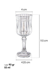 Elegant 55ml Lace Design Coffee Goblets - Set of 6