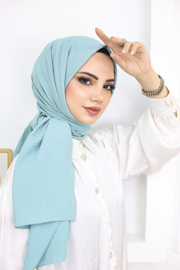 Women's Cotton Jazz Shawl - Aqua Green