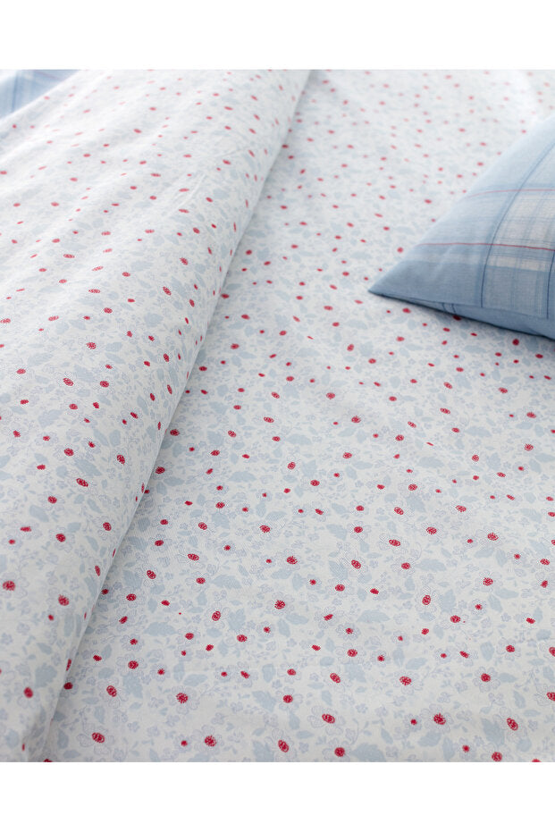 Blanch Double 100% Cotton Ranforce Duvet Cover Set - Blue