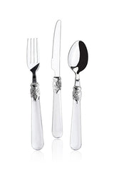 18 Piece Cutlery Set - Elegant Silver & Clear Handles