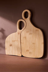 Bamboo Cutting & Serving Board Set - 2 Piece with Ergonomic Handles