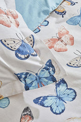 Danny 100% Cotton Double Duvet Cover Set - Butterfly Pattern