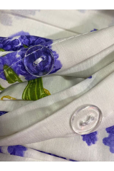 Double 4-Piece 100% Cotton Lavender Lilac Duvet Cover Set
