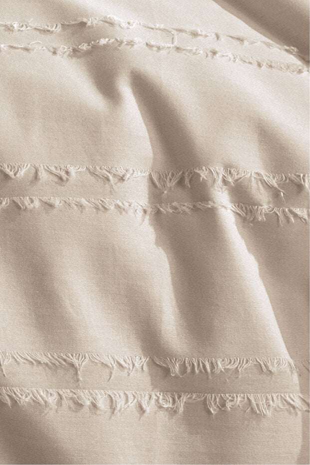 100% Cotton Double Fringed Duvet Cover Set - 200x220cm
