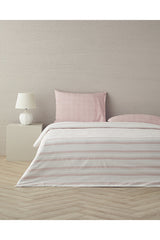 Floral Grid Cotton Double Duvet Cover Set   Rose Dry