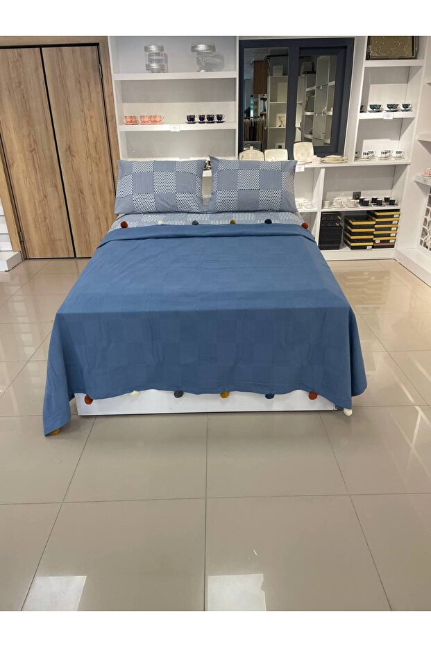Double Size Pom-Pom Cotton Pike Set - Indigo Boxed