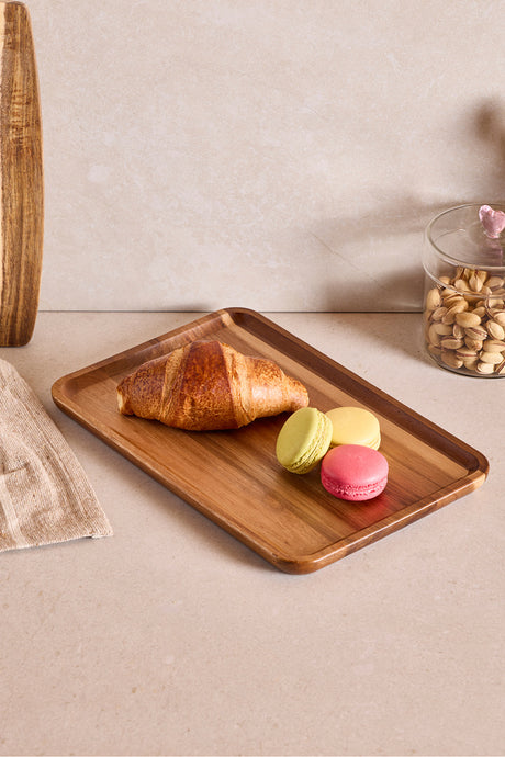 Acacia Wood Serving Tray - 20x30 cm for Elegant Presentations