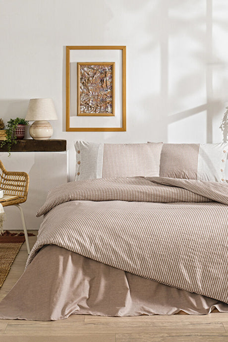 Natural Line 100% Cotton Double Duvet Cover Set - 200x220 cm