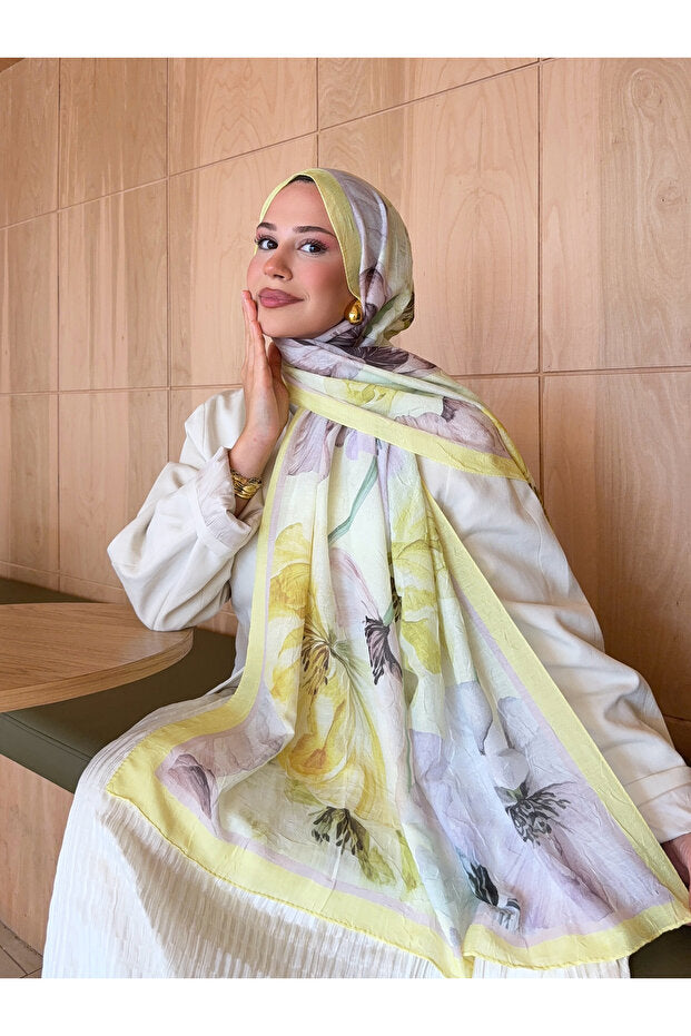 Patterned Bamboo Crinkle Shawl - Lightweight & Trendy