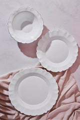 Scalloped Opal Dinner Set - 18 Pieces for 6 Persons