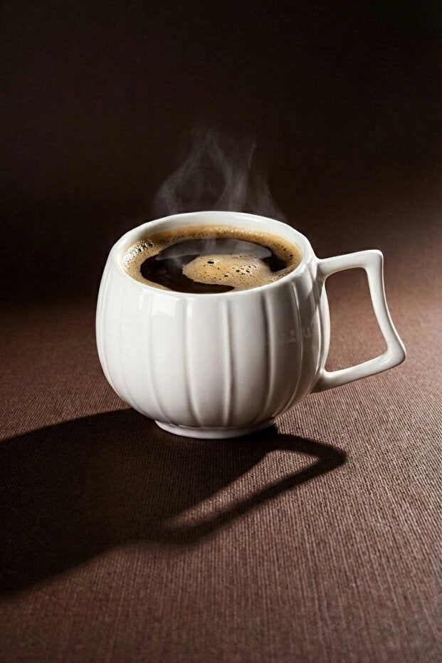 Pure Ivory Porcelain Mug Set - 230ml Capacity, Set of 4