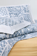 Merida Double 100% Cotton Pique Bedding Set - Blue